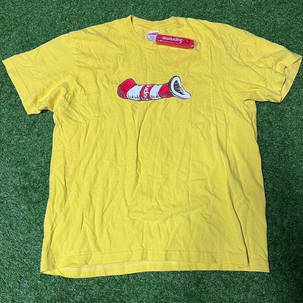 Supreme Yellow Tee with Red Graphic